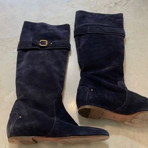 Navy blue CHLOE suede boots
